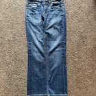 Dark Blue Wash Bke Straight Leg Jeans Slight Wear On Ends Reference Photos