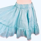 Vtg Square Dance Skirt Size Small Aqua Blue Sheer Flocked Full Circle Rockabilly