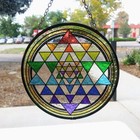 Stained Glass Sri Yantra Suncatcher  Chakra Suncatcher  Sacred Geometry