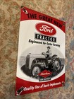 Vintage Ford Tractor Dearborn Farm Equipment Porcelain Sign 12    X 9   