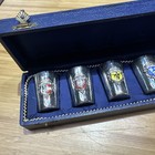 Lot 6 Vintage Travel European Shot Glasses Made In Germany Fpns Silver