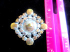 Stunning  Czech Vintage Style Handmade Glass Rhinestone Button  Crystal   Amber