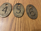 Vintage Cow Solid Brass Tags  Numbers 4 5  6