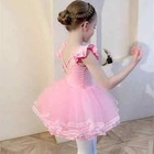 Ballet Leotards For Girl Toddler Short Ruffle Sleeve Tulle Dance 4 Layers Dancer