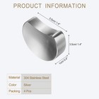 4pcs 304 Stainless Steel Pillow Shape Chopstick Rest Spoon Holder  Silver
