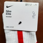 Nike Authentic Elite Basketball Socks White 1 Pair Crew Socks Size L Sx7625