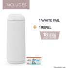 Diaper Genie Essence Diaper Pail With Easy Roll Refill  18 Bags    One-handed   