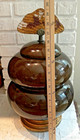 Tony Evans Raku Art Pottery Lidded Urn Jar Vessel With Art Glass Finial