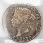 Canada 1874-h 25 Cents Quarter Silver Coin - Iccs Vf-20