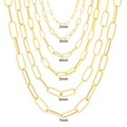 10k Yellow Gold Paperclip 2mm-7mm Chain Cable Rolo Necklace Mens Womens 16 -24 