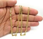 14k Yellow Gold 4mm Italian Cuban Curb Chain Link Necklace Mens Women 16 - 30 