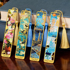 Updated 4pcs Metal Bookmarks With Tassel  Golden Van Gogh Monet Oil Painting The