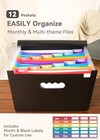 Accordion File Organizer 12 Pockets  Monthly Bill Receipt Tax Organizer  Black