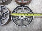  4  Vtg Matching Industrial Cart Steampunk Cast Iron 8  Hit Miss Engine Wheel