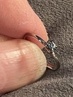 Sterling Silver Solitaire Blue Gray Baby Ring Size 2