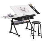 Height Adjustable Art Desk For Adults Tilting Tabletop Drafting Drawing Table
