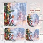 4x Merry Christmas Bathroom Set Tree Snowflake 72  Shower Curtain Home Decor Rug