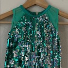 Girls Sequins Sparkling Teal Dance Costume Dress Size L  7-9 
