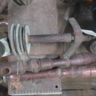 Antique Saxony  horizontal  Spinning Wheel Marked 1874 B  Double Needle 