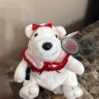 1998 Collectible Coca Cola Bean Bag Plush Polar Bear W  Polka Dot Collar   0126