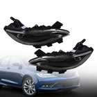 Pair Headlights For 2015-2017 Chrysler 200 Chrome Trim W o Led Drl Halogen Lh Rh