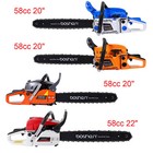 52 58 62cc Gas Chainsaw Guide Bar Cordless Gasoline Powered Chain Saw 2-cycle 