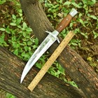 Custom Handmade Fixed Blade Knife - Wood Handle - Tactical Hunting With Sheath
