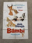 Original 1975 Disney Bambi Movie Poster 27x41 R75 79 Style A One Sheet