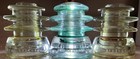 Lot Of 3 Vintage Hemingray  56 Glass Insulators - 1 In Aqua And 2 In Clear Glass