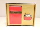 Vintage Nos Ladies Luxury Set Gold And Red Tone Cigarettes Petrol Lighter   Box