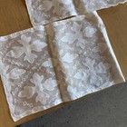 Set Of 12 Vintage Placemats Madeira Embroidered Crosses Or Flowers Linen Organdy