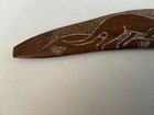 Vintage Australian Aboriginal Boomerang Carved Chiseled Kangaroo Art Tribal