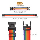 4pcs Luggage Straps With Combination Lock Adjustable Suitcase Belt  Rainbow