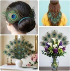 10 Pcs Peacock Feathers In Bulk 16-18inch Bulk For Diy Craft Vase