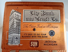 1940 s City Bank And Trust Co Jackson Michigan Vintage Metal Daily Date Calendar