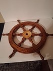 24 Inch Ships Wheel Wood And Brass