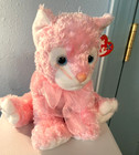 New Ty 2004 Beanie Buddy Carnation  w tysilk -pink Cat blue Eyes-mwmt Retired