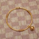New Fourteen Karat Pink Gold Baby child Bangle Bracelet With Bell 