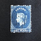 Ceylon 1863 - 1d Stamp-split Watermark-one Penny-queen Victoria-used-sg 49    