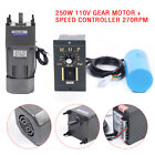 250w 110v Ac Gear Reduction Motor Electric variable Speed Control Reversible New