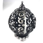 Metal Ornate Cage Light- Interior Polish Glass Sleeve Vintage 9    New Hardware
