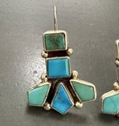 Oscar Betz Potosi Turquoise Earrings Sterling Silver Collectible