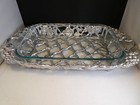 New  Arthur Court 1998 Grape Vine Casserole Holder With Pyrex  Made Of Aluminum