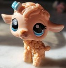 Rare Littlest Pet Shop Lps  447 Cream Lamb Figure With Blue Eyes And Bow