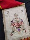 Vintage Church Banner Chasuble Vestment Hand Painted Brocade Silk Metallic Panel