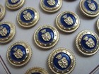 Set Of 24 Vintage Brass Buttons 18mm Military Uniform Nos Made In West Germany