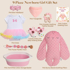 Baby Girl Gift Basket   Welcome Home Newborn Baby Girl Gift Set With Dress  Head