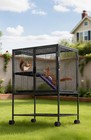Small Animal Cage  34 In H Deluxe Ferret Cage 2 Tier Large Chinchilla Cage
