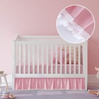 Crib Skirt Dust Ruffle Bed Skirt With Pompoms Nursery Crib Bedding Skirt Pleated