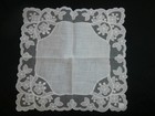 Vintage Nwt Austria Wedding Bridal Hanky Lace   Flowers Handkerchief